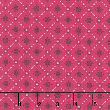 Mystic Meadow - Lattice Red Yardage