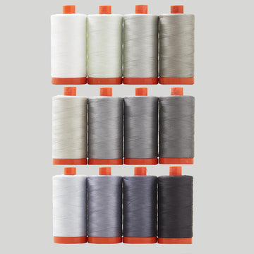 AURIfil Tula Pink Graywork 50 WT Thread Collection - Large Spools