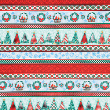 Highland Glen - Border Stripe Red Yardage
