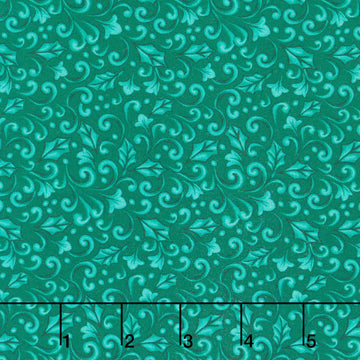 Highland Glen - Winter Scroll Green Yardage