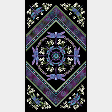 Dragonfly Wonder - Dragonfly Black Plum Digitally Printed Panel