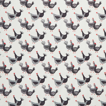 Hen House - Roosters and Hens Off White Yardage