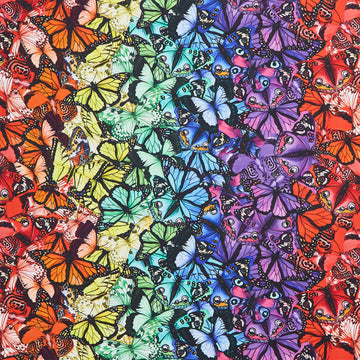 Monarch Gardens - Rainbow Butterflies Yardage