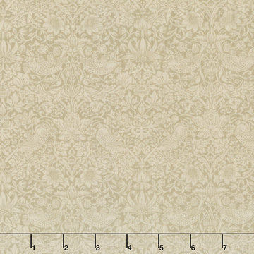 The Trellis Palette - Tonal Strawberry Thief Olive Fruit Yardage
