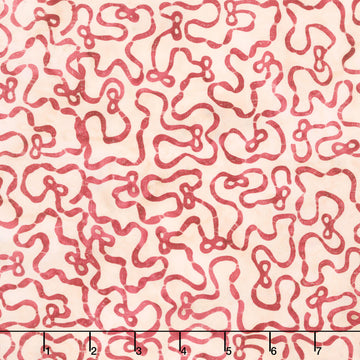 Missing You Batiks - Ribbon Meander with Bows Neutral Cream Yardage