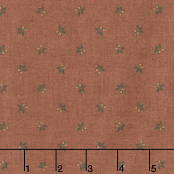 Oak Alley - Small Flower Rust Yardage