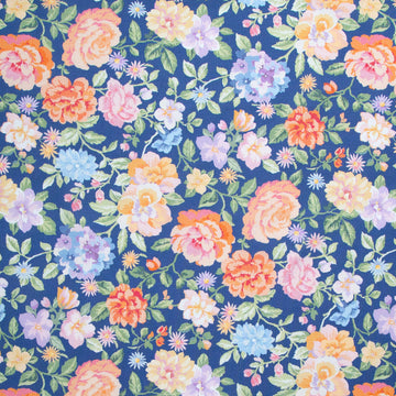 Gathering Sun - Floral Blue Multi Yardage
