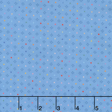Gathering Sun - Geo Dot Blue Multi Yardage