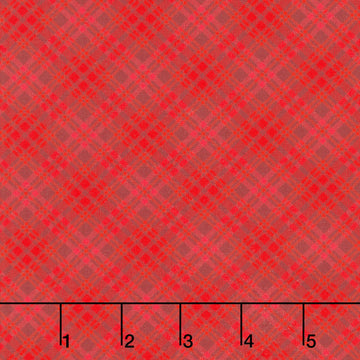 Fabric Market - Diagonal Plaid Burgundy Yardage