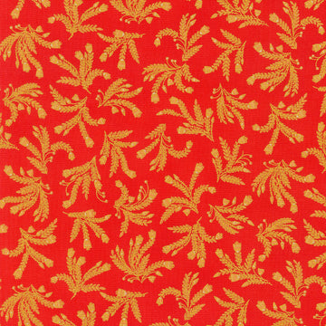 Ancient Beauty - Leaves Ruby Yardage