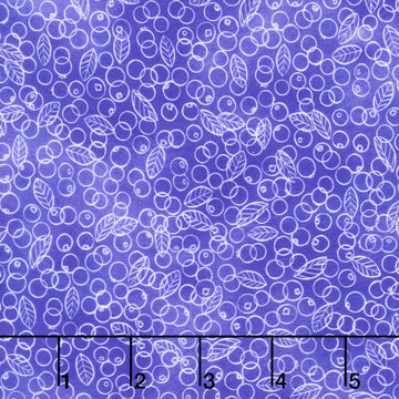 Garden Goodness - Blueberry Linework Blueberry Yardage