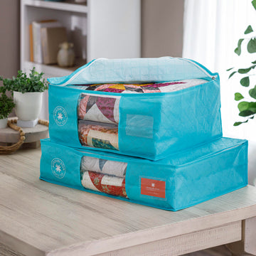 Missouri Star King & Queen Quilt Storage Bag Pack - Aqua