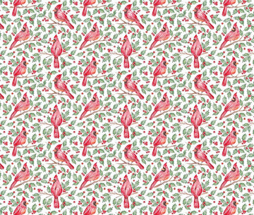 Quilting Cuddle Prints - Christmas Keepsake Cardinal Joy Multi Yardage