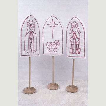 Nativity Holy Family Redwork Embroidery Kit