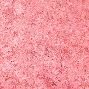 Tonga Batiks - Geranium Water Painted Floral Pink Yardage