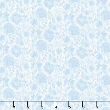 Nature's Serenade - Tonal Floral Blue Yardage