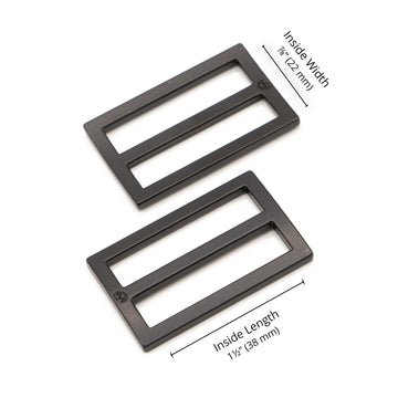 ByAnnie 1.5" Wide Mouth Flat Slider Black Metal - Set of Two Primary Image