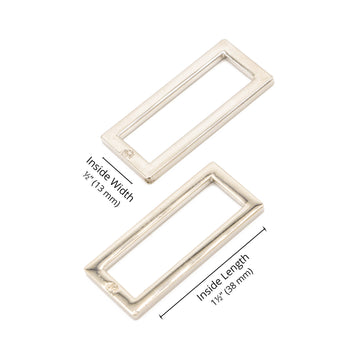 ByAnnie 1.5" Rectangle Ring Nickel - Set of Two Primary Image