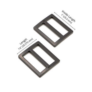 ByAnnie 1" Wide Mouth Flat Slider Black Metal - Set of Two Primary Image
