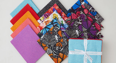 Fat quarter bundle of nature-inspired prints in bold colors.