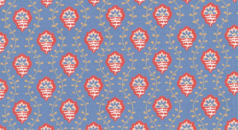a vibrant fabric print from the petit rouge fabric collection by Emily Taylor, the Collage Quilter.