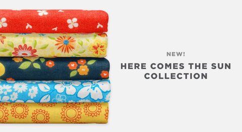 shop fabric by the yard, panels &amp; quilt patterns from the Here Comes the Sun fabric collection while supplies last.