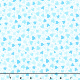 Playtime Flannel - Hearts Aqua Yardage Primary Image