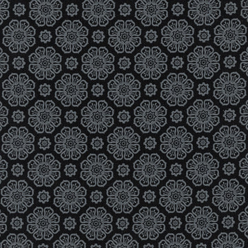 Blackout (Robert Kaufman) - Flowers Black Yardage Primary Image