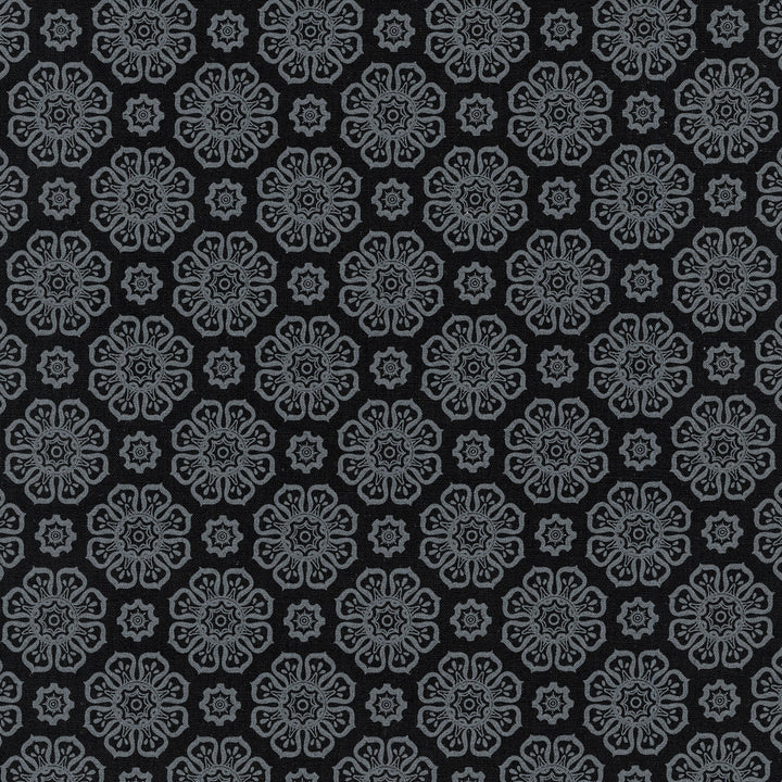 Blackout (Robert Kaufman) - Flowers Black Yardage Primary Image
