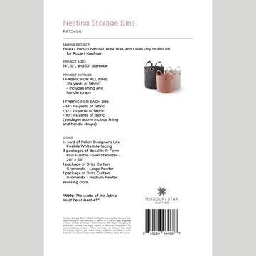 Nesting Storage Bins Pattern by Missouri Star Alternative View #1