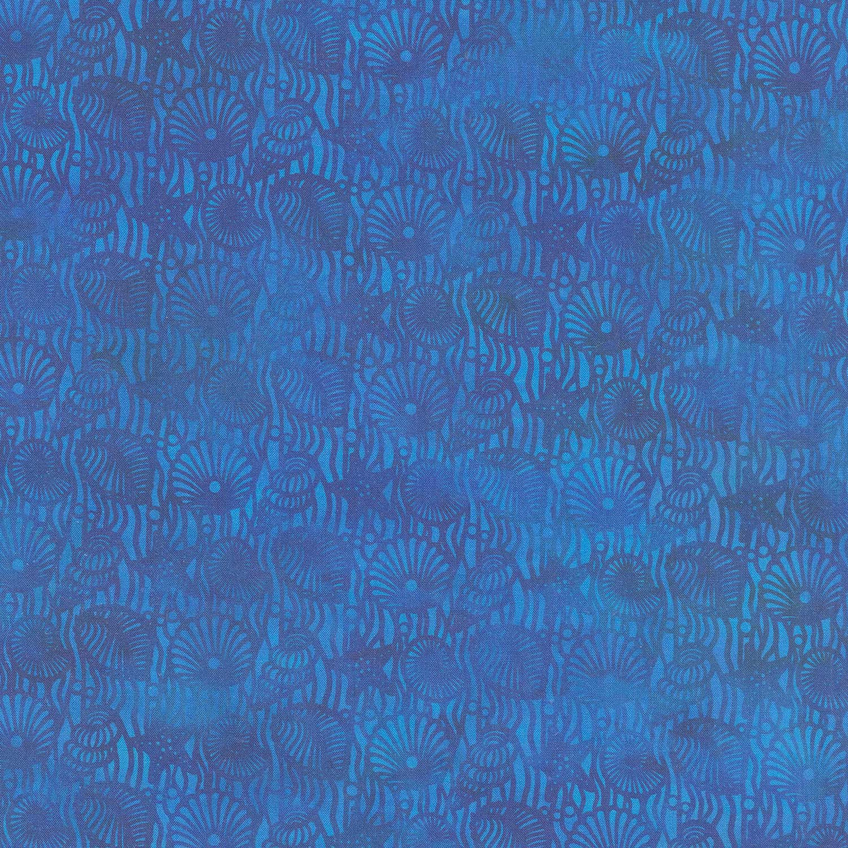 Calypso III - Shells Blue Yardage Primary Image