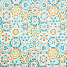 Welcome To Quilt Town - Kaleidoscope White Yardage