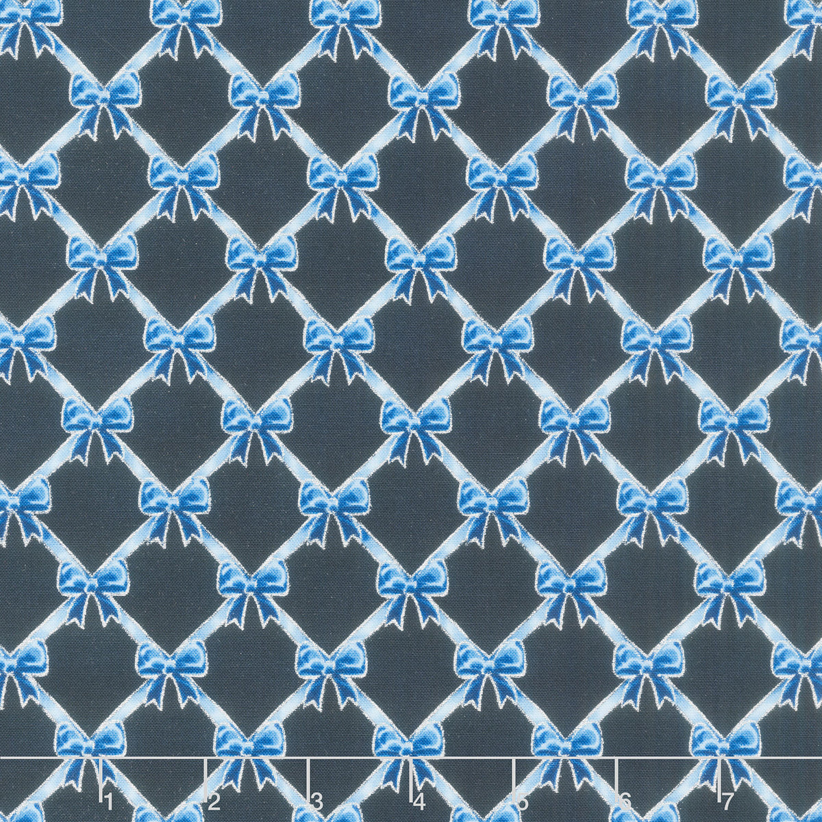 Holiday Flourish - Festive Finery - Blue ColorstoryRibbons Navy Yardage Primary Image