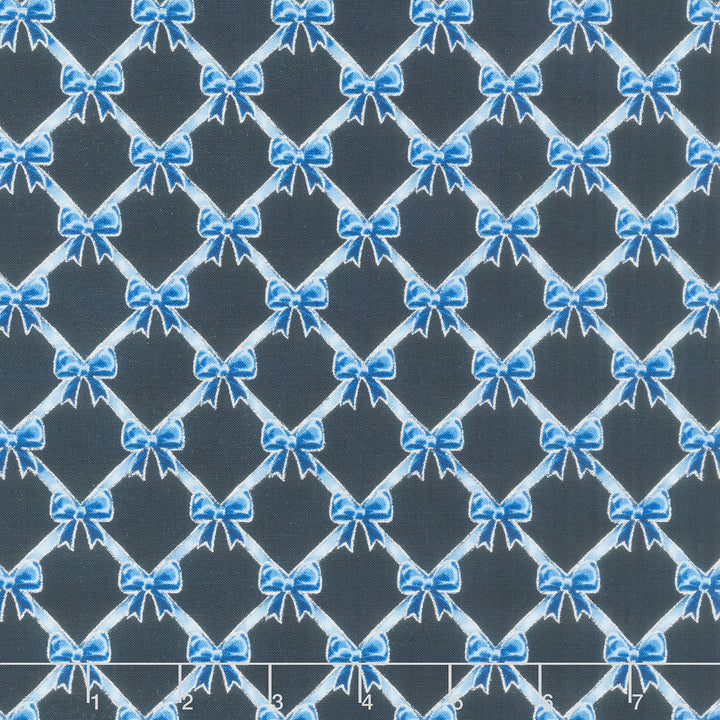 Holiday Flourish - Festive Finery - Blue ColorstoryRibbons Navy Yardage Primary Image