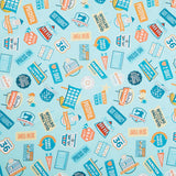 Welcome To Quilt Town - Signs Aqua Yardage
