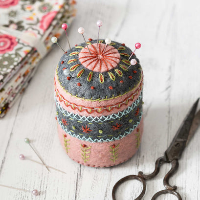 Pincushion Wool Felt Embroidery Applique Kit