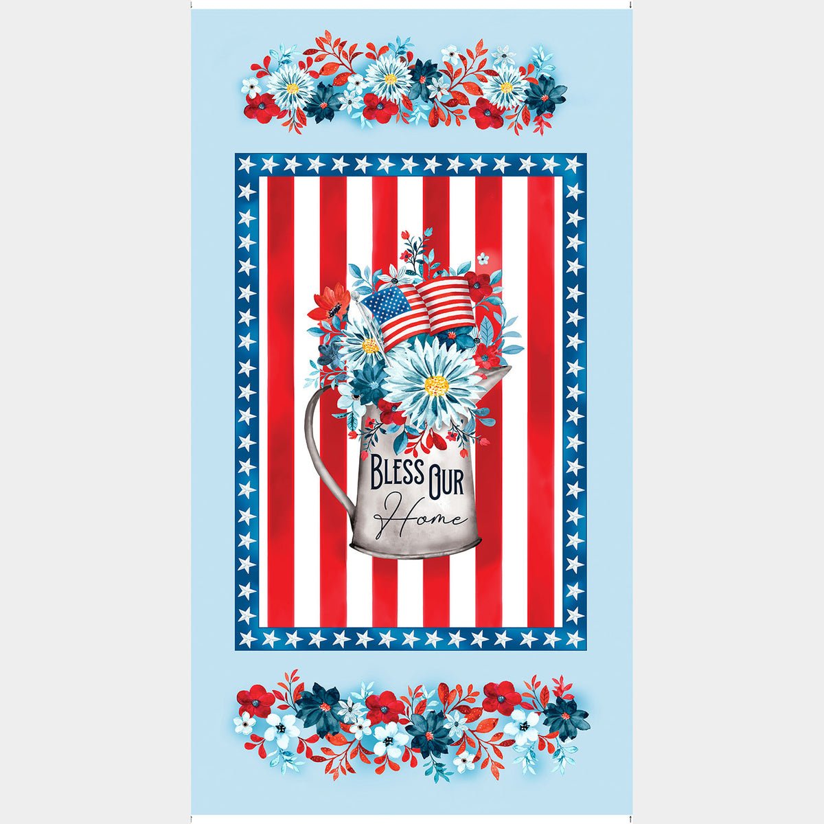 Faith, Family, Freedom - Bless Our Home Blue Panel Primary Image