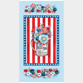Faith, Family, Freedom - Bless Our Home Blue Panel Primary Image