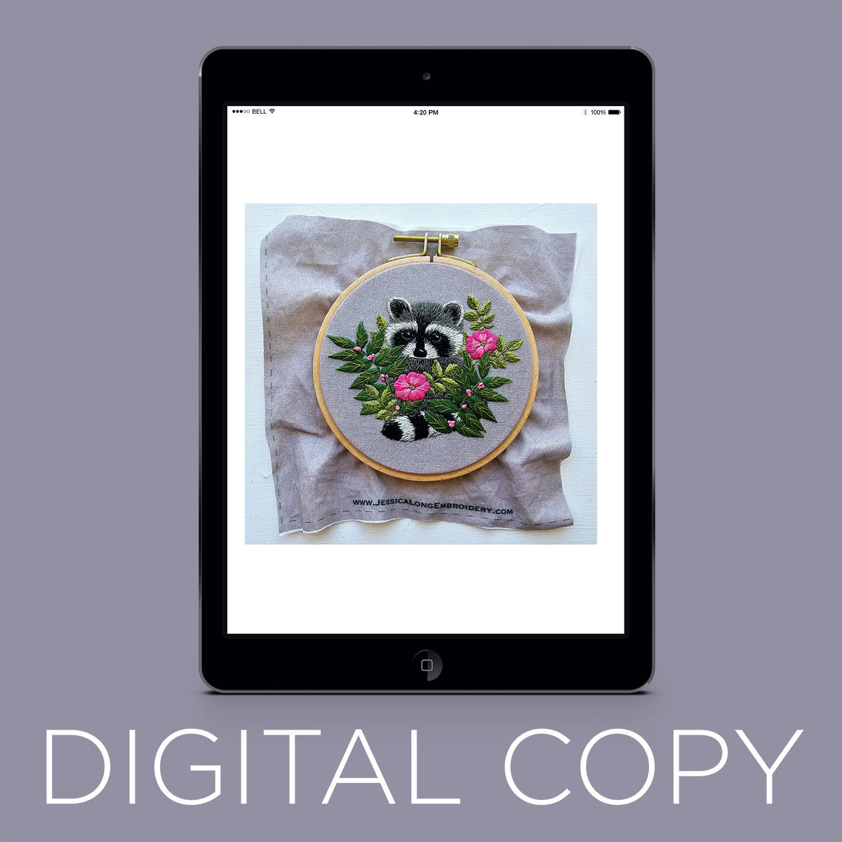 Digital Download - Raccoon Embroidery Pattern Primary Image