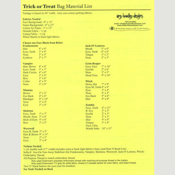 Trick or Treat Wall Hanging Pattern