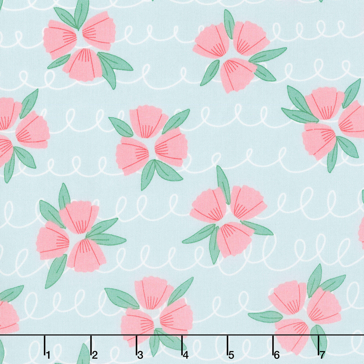 Bloom and Sew - Tulip Trios Sky Yardage