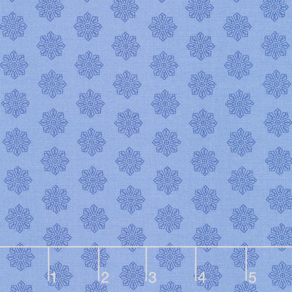 Petals and Stitches - Tiled Dresden Denim Yardage