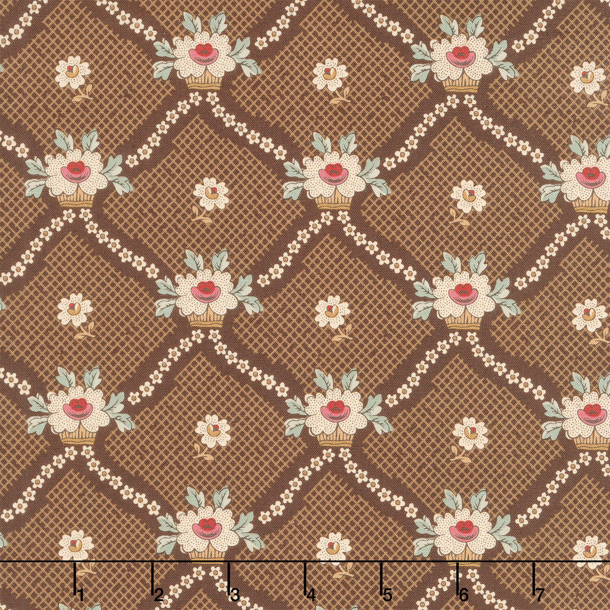 Always and Forever - Lattice Baskets Chocolate Yardage