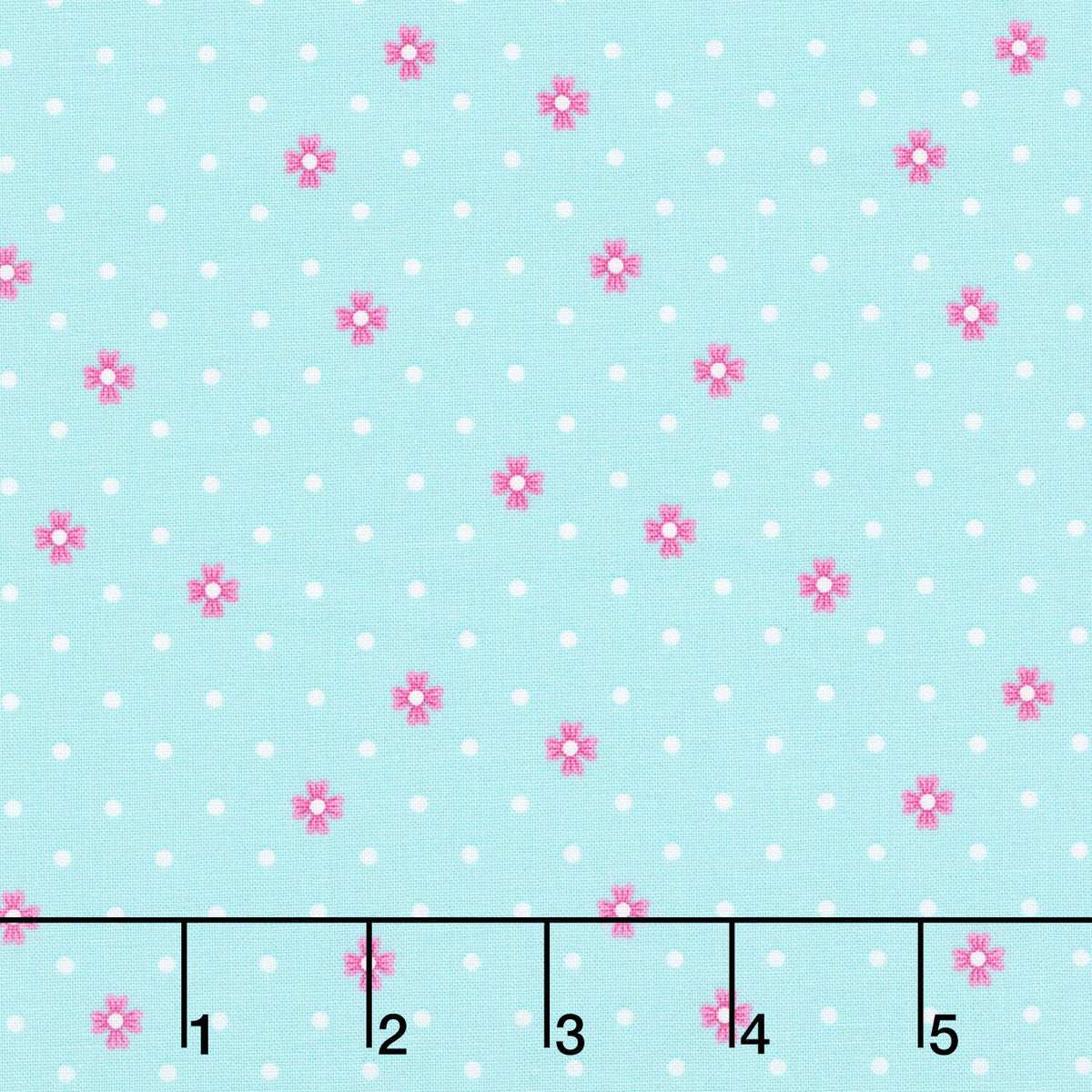Color Pop Playground - Dot Dot Bloom Aqua Yardage