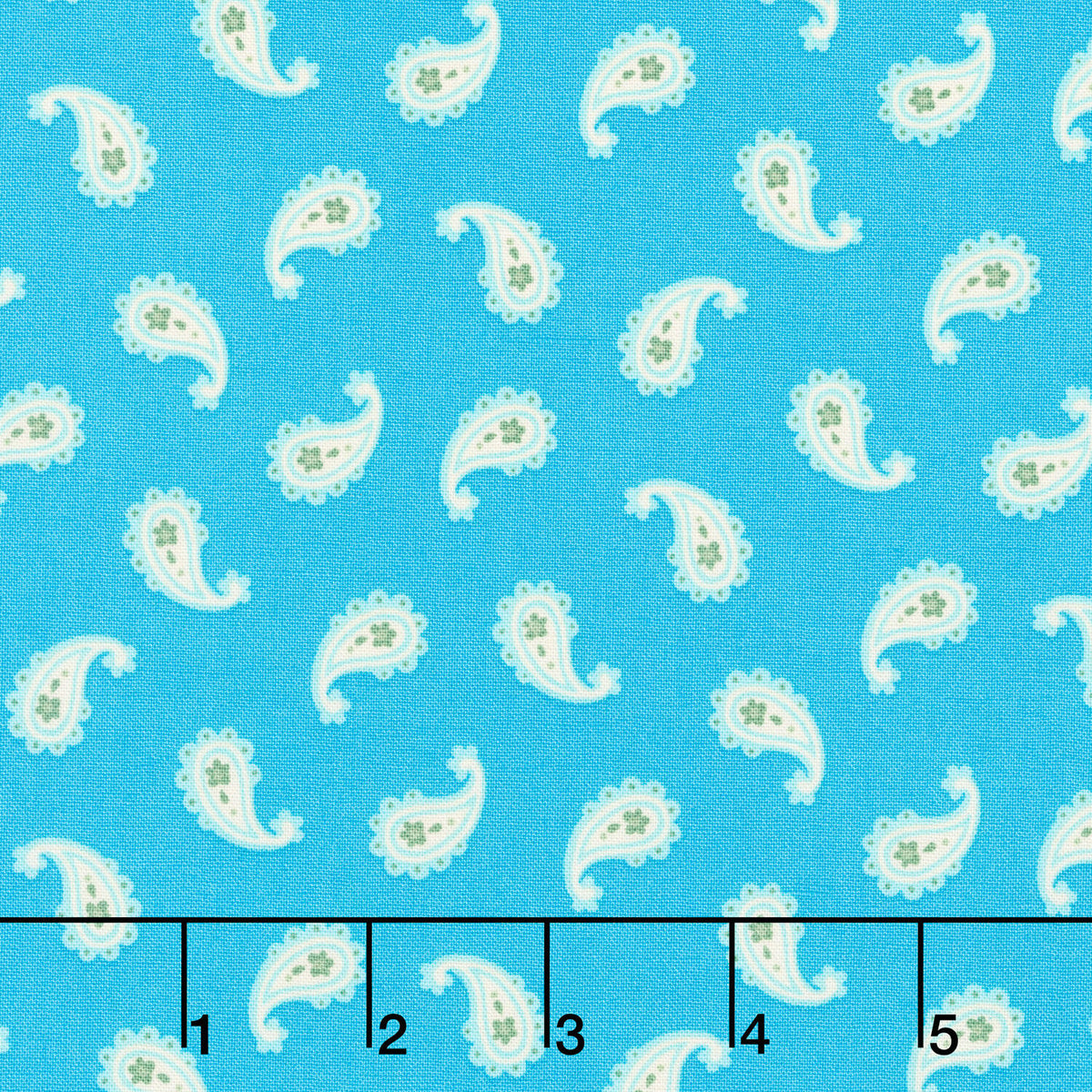 Whimsy - Petite Paisley Turquoise Yardage