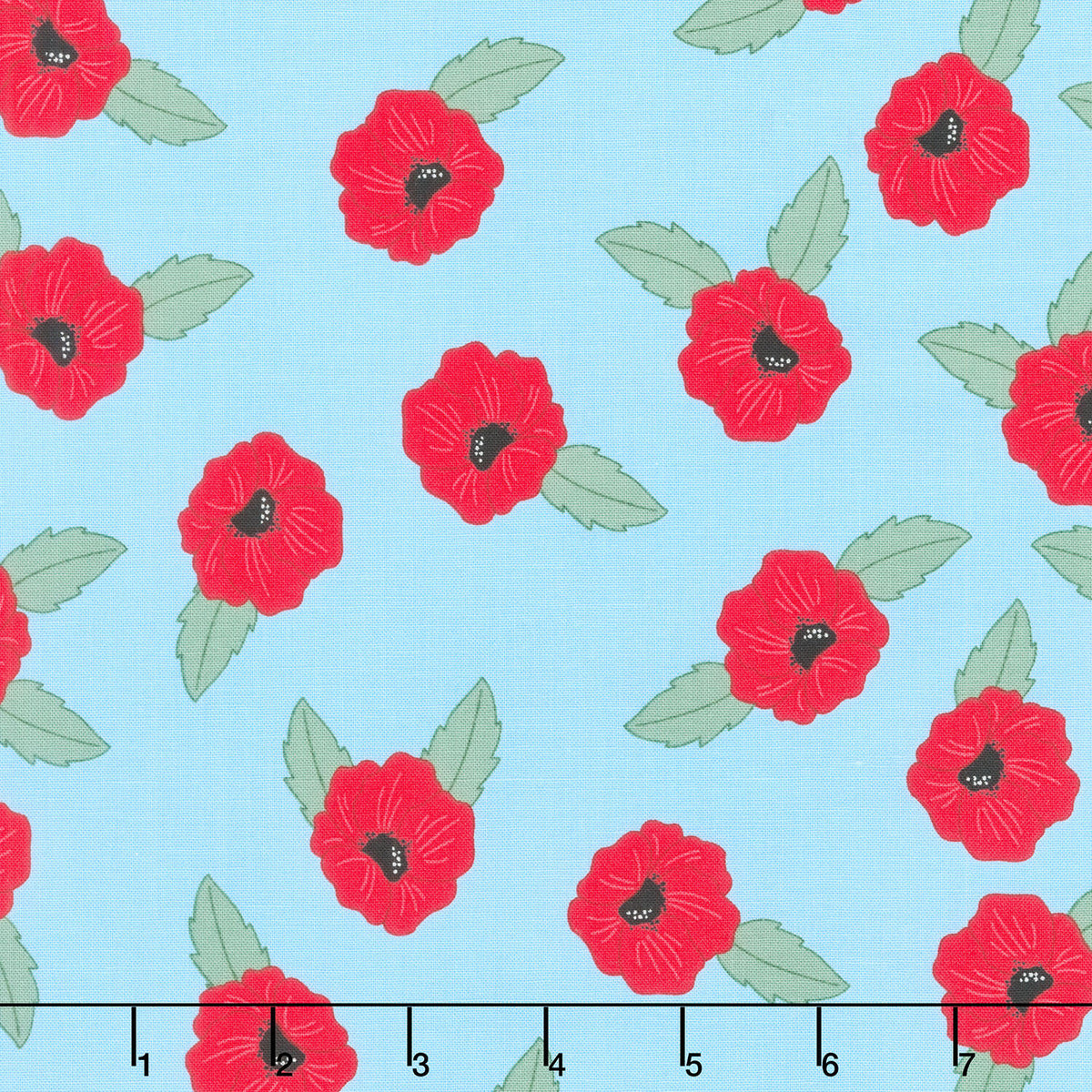 Oh Say Can You Sew - Poppy Fields Sky Blue Yardage