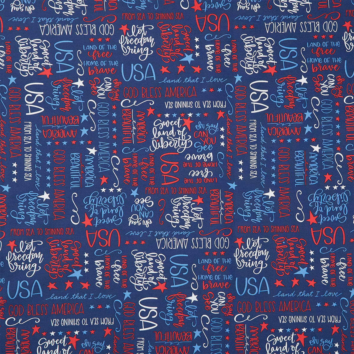 Oh Say Can You Sew - Land That I Love Navy Yardage