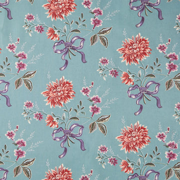 Autumn Bouquet - Large Floral Aqua 108" Wide Backing