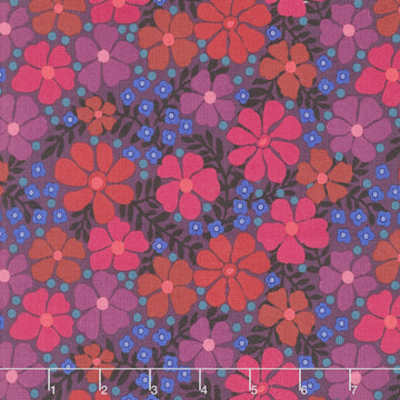 Mystic Meadow - Packed Floral Red Yardage