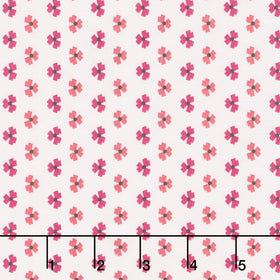 Mystic Meadow - Abstract Flower Cream Red Yardage